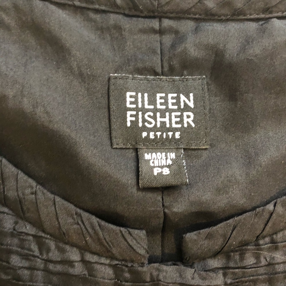 Eileen Fischer black textured silk blazer jacket - Picture 4 of 10
